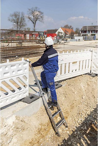 Produktbild Munk Stufen-Baugrubenleiter 4 Stufen inkl. Handläufe (Anlegeleiter, 225 cm)