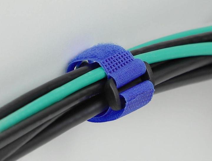 Image du produit Delock Serre-câbles velcro avec boucle et oeillet de fixation L 190 x l 25 mm bleu 5 pièces (Serre-câbles velcro, 190 mm, 5 pcs)