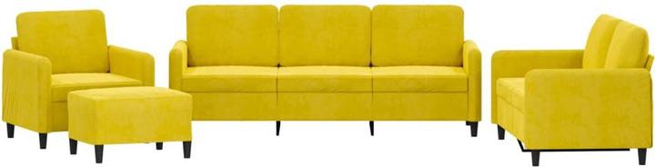 Produktbild VidaXL Sofagarnitur Sessel Sofa Couch Wohnzimmer Designsofa 4-tlg. Gelb Samt
