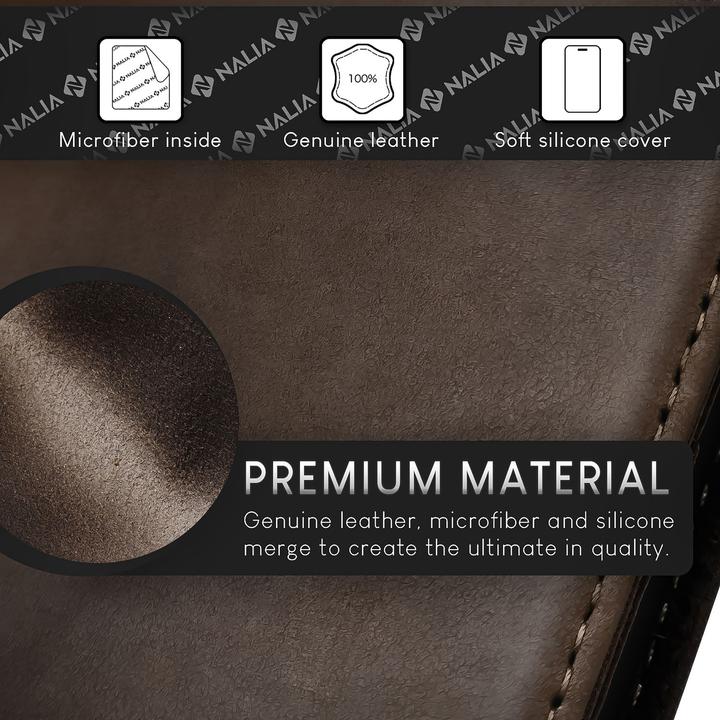Actual product image Nalia Genuine leather flip case cover with magnetic fastener (Apple iPhone 15 Pro Max)