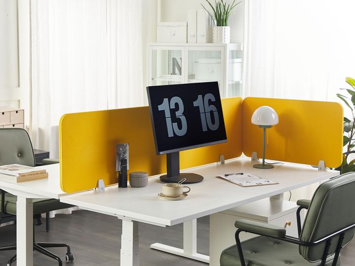 Image du produit Beliani Séparation de bureau jaune moutarde 72 x 40 cm WALLY