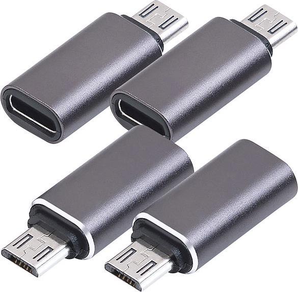 Pearl 4er-Set Micro-USB auf USB-C-Adapter (Micro USB)