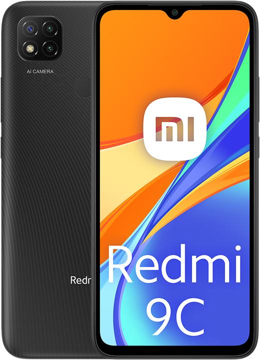 Actual product image Xiaomi Redmi 9C (128 GB, Midnight Gray, 6.53", Hybrid Dual SIM, 13 Mpx, 4G)