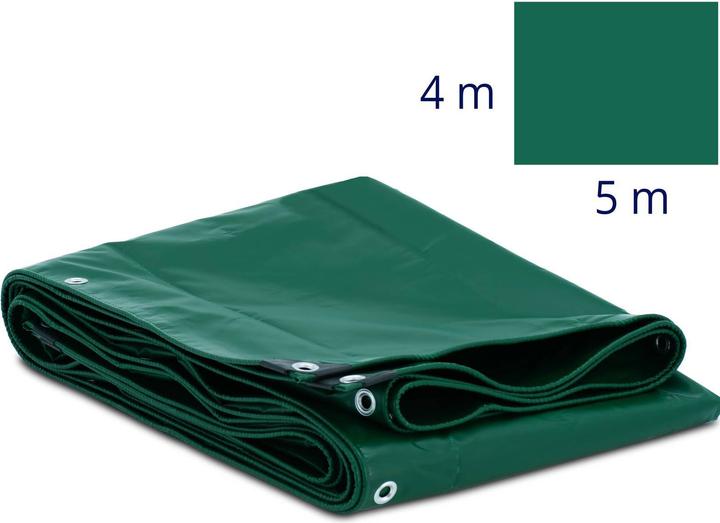 Wiesenfield Abdeckplane mit Ösen Anhängerplane Allzweckplane 500 x 400 cm PVC 650 g/m² (500 x 400 cm)