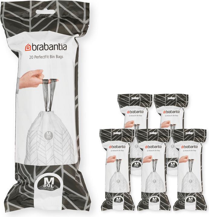 Actual product image Brabantia PerfectFit Vuilniszakken - 60 l - Code M - 6 rolls x 20 stuks (120 x, 60 l)