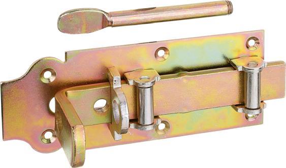 Produktbild GAH Stalltür-Rollen-Schlossriegel Länge 200 mm Breite 80 mm Stahl galvanisch gelb verzinkt (1 Stk.)