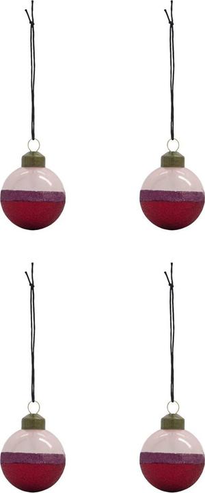 House Doctor Ornamente, HDStripe, Rosa/Rot (4 -teilig)