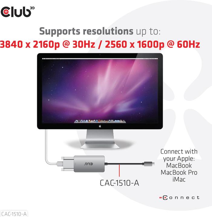 Actual product image Club 3D CAC-1510-A (DVI, 8.50 cm)