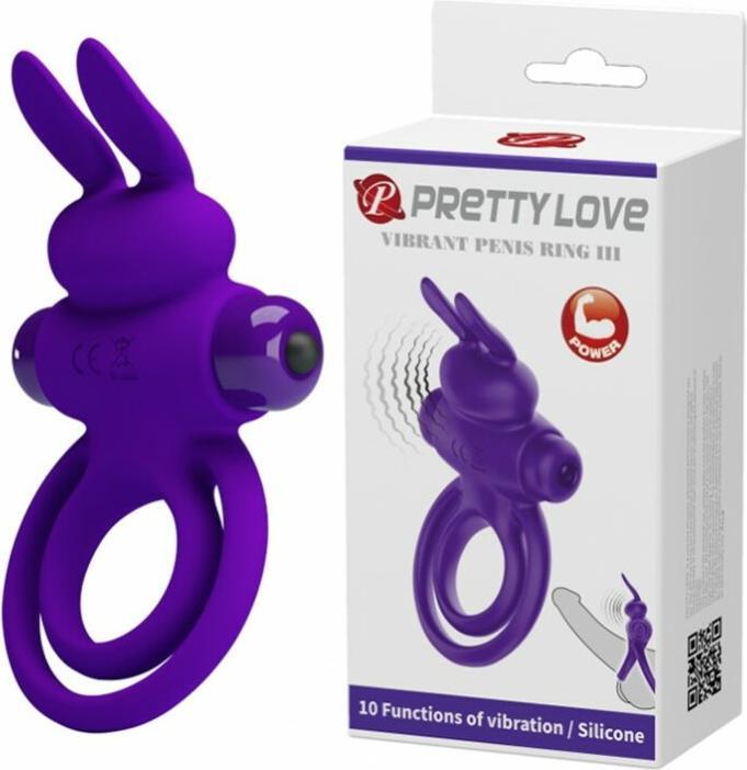 Image du produit Pretty Love Anneau pénien vibrant avec oreilles de lapin (4 cm)