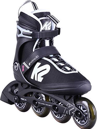K2 Inline Skates HELENA 80 Für Damen Mit Softboot, Black - White - Grey, 30D0402 (37)