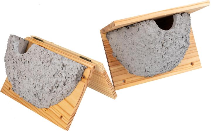 Image du produit La Mia! Nid d'hirondelle de fenêtre - Nichoir en béton de bois et mélèze huilé