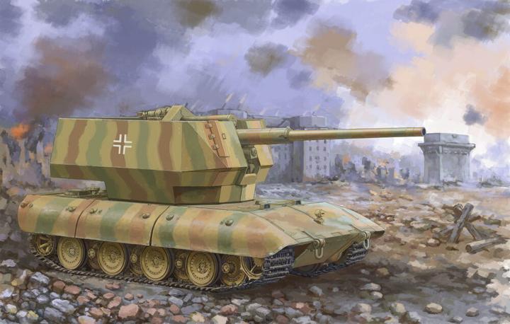 Actual product image Trumpeter E-100 Flak tank w/12.8cm Flak 40
