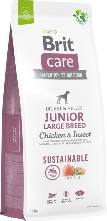 Produktbild Brit Care Dog Sustainable Junior Large Breed Chicken & Insect - Hundetrockenfutter - 12 kg (Junior, 1 Stk., 12000 g)