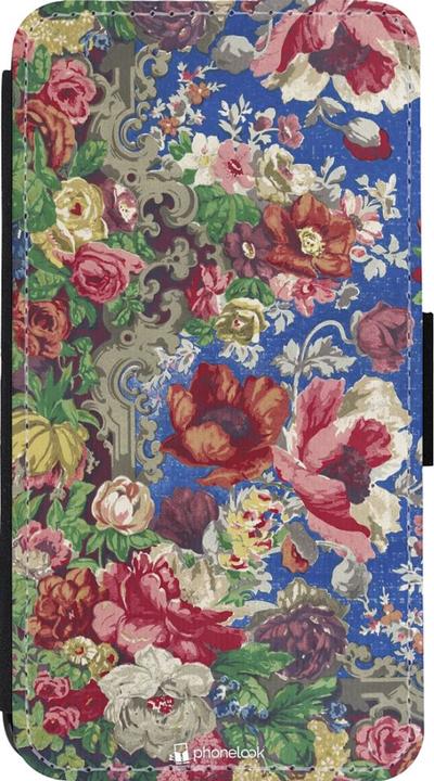 Produktbild PhoneLook Hülle Wallet schwarz Vintage Art Flowers (Apple iPhone 13 mini)