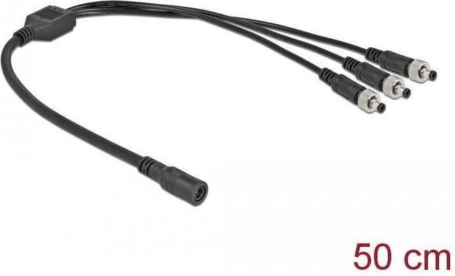 Actual product image Delock DC distribution cable 5.5 x 2.1 mm 1 x socket to 3 x plug screwable (0.50 m)