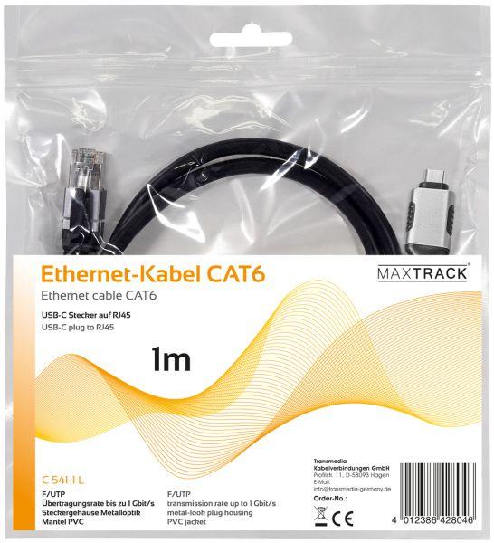 Immagine prodotto Maxtrack Ethernet-Kabel USB-C auf RJ45, 1.50m (USB-C, RJ45 (1x))