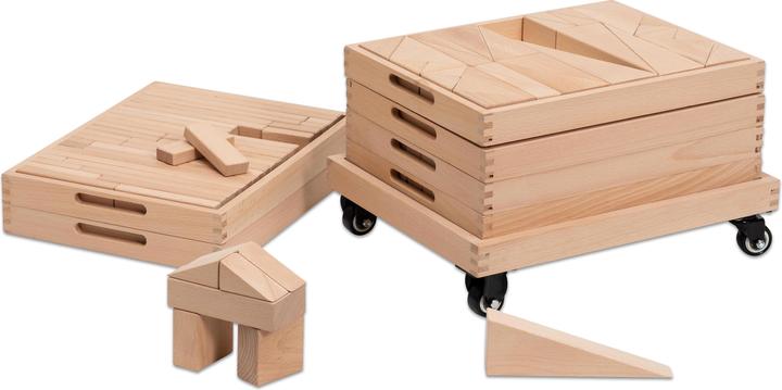 Actual product image Betzold Building block trolley with 6 compartments