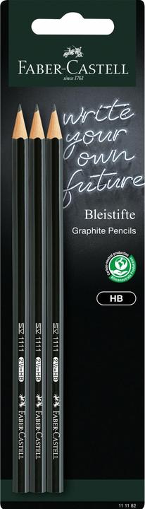 Produktbild Faber-Castell Bleistift 1111 HB schwarz BK 3x (HB, 3 x)