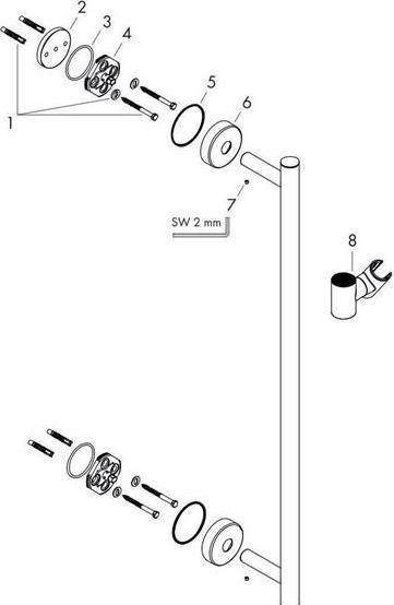Produktbild hansgrohe Unica Duschstange Comfort 65 cm