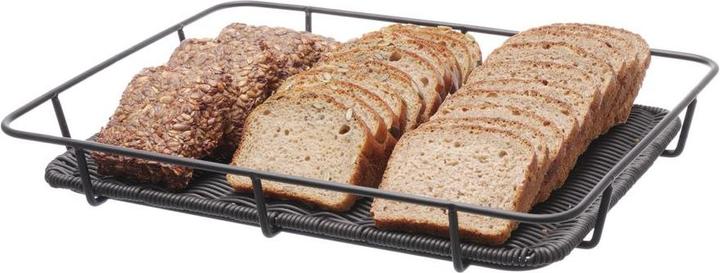 Produktbild Hendi Brotkorb mit Edelstahlrand,, Schwarz, 400x300x(H)50mm
