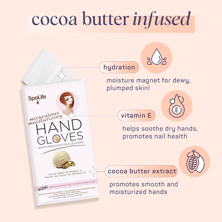 Immagine prodotto SpaLife Guanti idratanti con burro di cacao e vitamina E