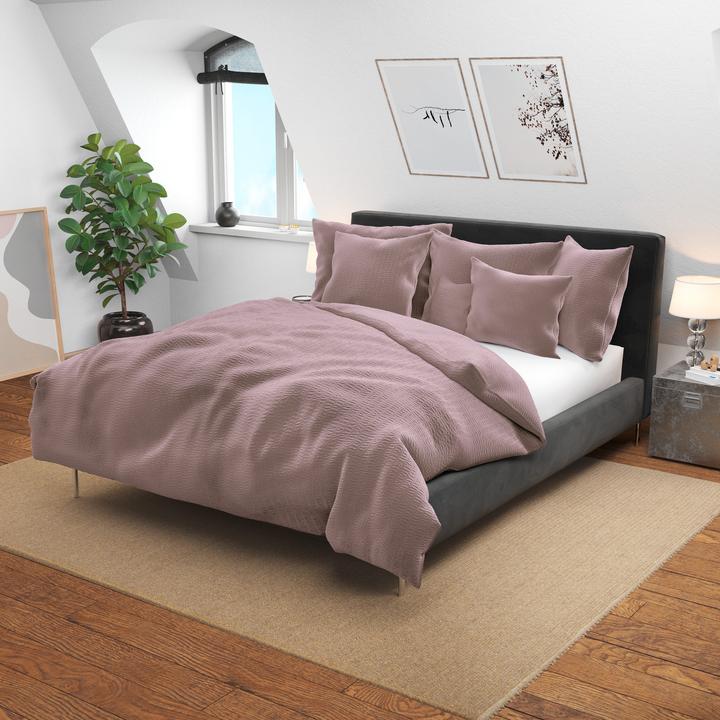 Image du produit Lotus Bettwaren Parure de lit en satin seersucker uni (Taie d'oreiller, 65 x 65 cm)