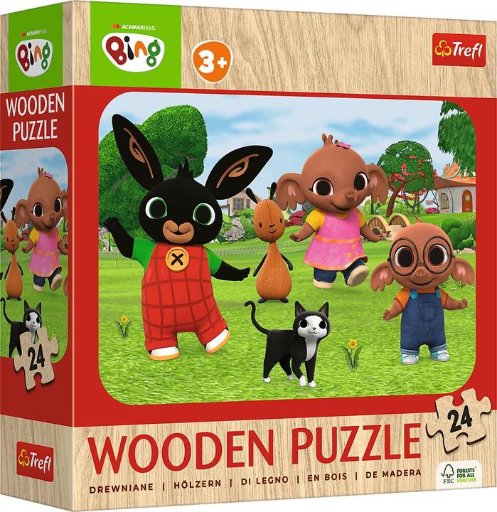Productafbeelding Trefl Puzzels - 24 Houten Puzzels - Ontmoet Bing/ Acamar Films Bing FSC Mix 70%. (24 onderdelen)