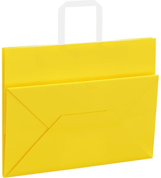 Produktbild VidaXL Kraftpapiertüten 50 Stk. mit Henkel Gelb 32x17x25 cm Papiertüte (Geschenktüte, 50 x)