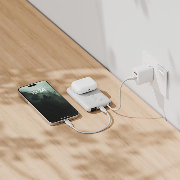 Produktbild Energea PowerBank Bazic Fusion Mag 10000mAh MagSafe Cable USB-C grey