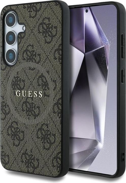 Image du produit Guess Etui Leather 4G Colored Ring Classic Logo MagSafe Samsung Galaxy S25 Plus brÄ zowy (Samsung Galaxy S25+)
