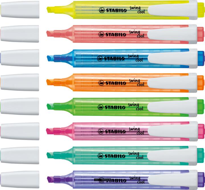 Actual product image STABILO swing cool highlighter (Pink, Orange, Yellow, Blue, Green, Turquoise, 4 mm, 6 x)