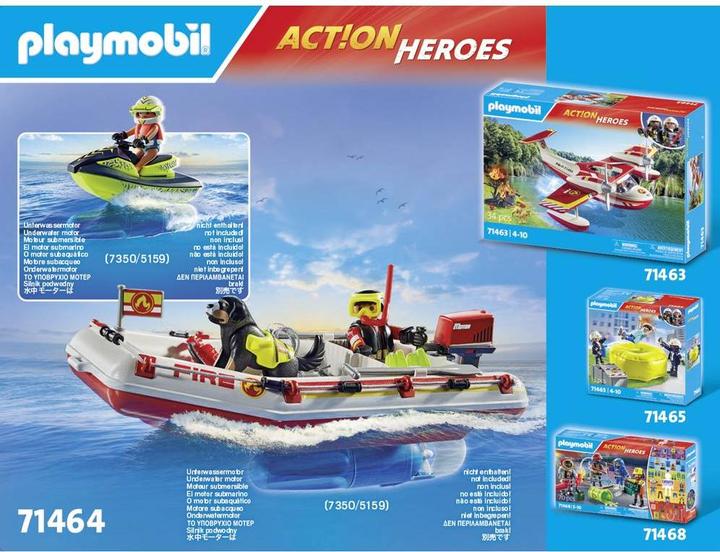 Image du produit Playmobil Bateau de pompiers avec Aqua Scooter (71464)