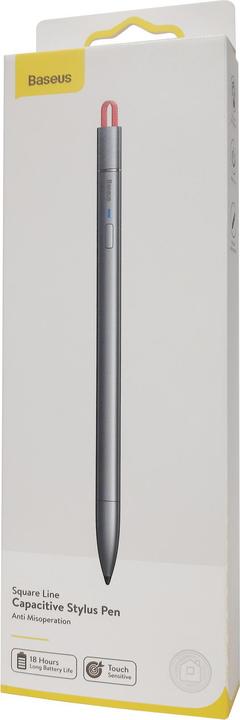 Immagine prodotto Baseus Penna stilo capacitiva a linee quadrate ACSXB-0G Modello CSP01, grigio alluminio, blister