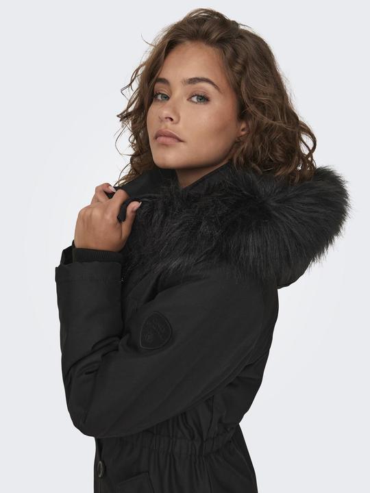 Produktbild Only Kapuze mit abnehmbarem Kunstfell-Rand Gerippte Ärmelbündchen Parka Langer Parka (XXS)