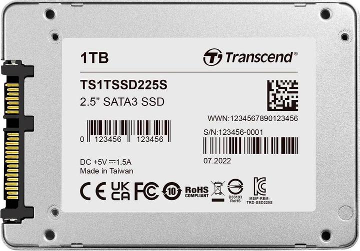 Actual product image Transcend 1TB 2.5IN SSD SATA3 3D TLC (1000 GB, 2.5")
