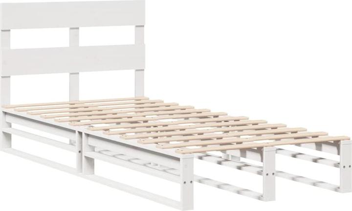 Image du produit VidaXL Lit en bois massif Lit en bois Lit palette Tête de lit Blanc 200x200cm Pin (200 x 200 cm)