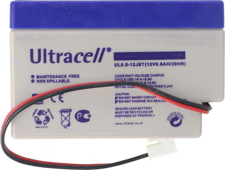 Produktbild Ultracell UL0.8-12S Blei Akku 12 Volt 0,8Ah mit Kabel und JST-Stecker (bitte unbedingt Stecker mit I (12 V, 0.80 Ah)