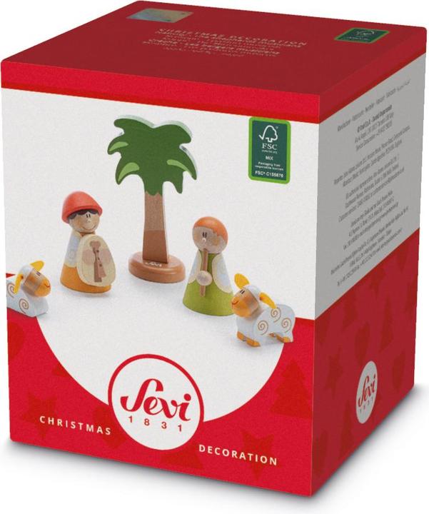 Image du produit Sevi 83104 Bois Accessoires pour crèche 10 x 12 x 9 cm, set de 5 bergers musiciens pour compléter la