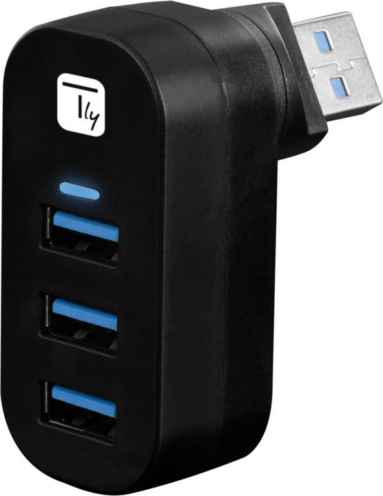 Actual product image Techly Mini Rotating Hub with 3 USB 3.0 (USB-C, 3 Ports)