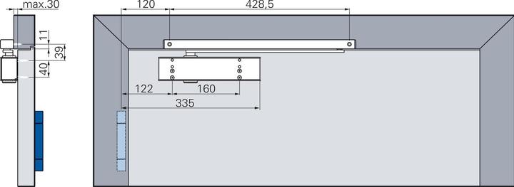 Actual product image ECO Door closer TS97 | size EN 1-3 | with guide rail, without hold-open device, silver