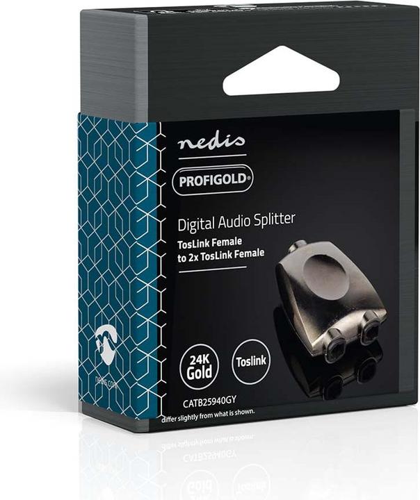 Produktbild Nedis TosLink Adapter, splitter, sluminum - Gray With Metal