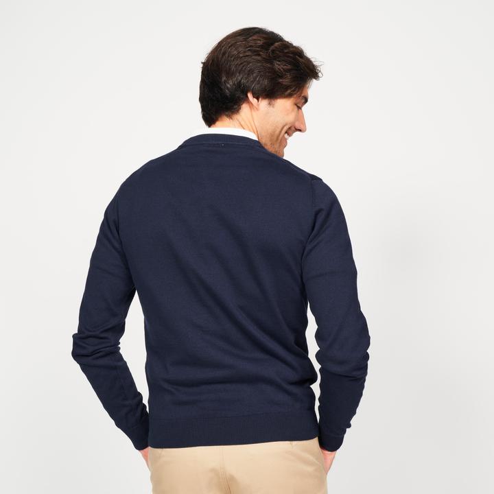 Immagine prodotto Inesis Pullover da golf da uomo con scollo a V in cotone - CW100 blu navy