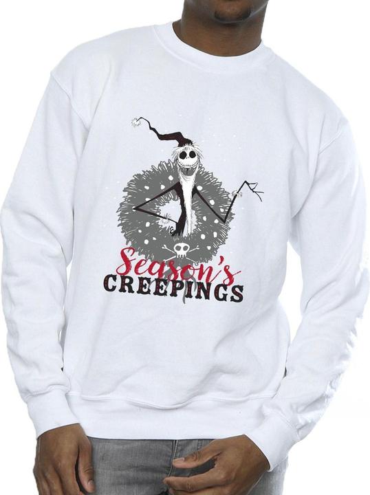 Actual product image Disney Mens The Nightmare Before Christmas Seasons Creepings Wreath Sweatshirt (L)