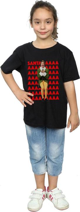 Actual product image Elf Girls Buddy Santa Scream Cotton T-Shirt (116)