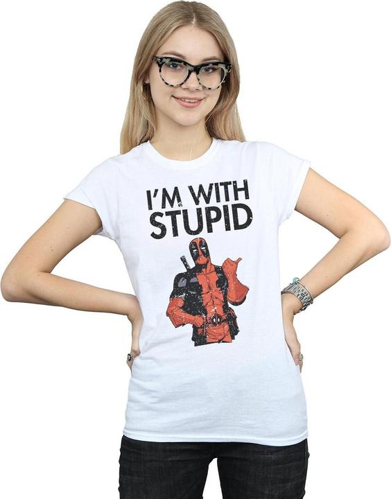 Image du produit - T-shirt DEADPOOL I'M WITH STUPID - Femme (XXL)