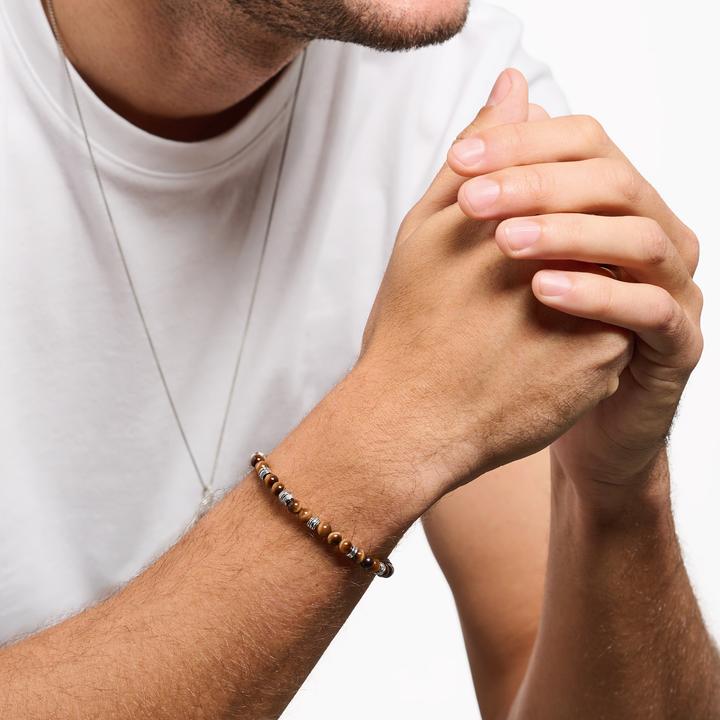 Actual product image Thomas Sabo Bracelet talisman tiger eye (17 cm, 925 sterling silver, Blackened)