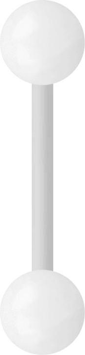 Star Piercing Micro Banane weiss mit zwei Kugeln (ohne Messing, Bioflex)