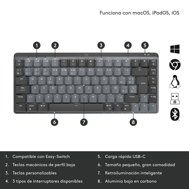 Produktbild Logitech MX Mechanical Mini (Eng. Int., Kabellos)