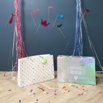 Actual product image Party holographic gift bag 50x12x33, 2-fold assorted (Gift bag)