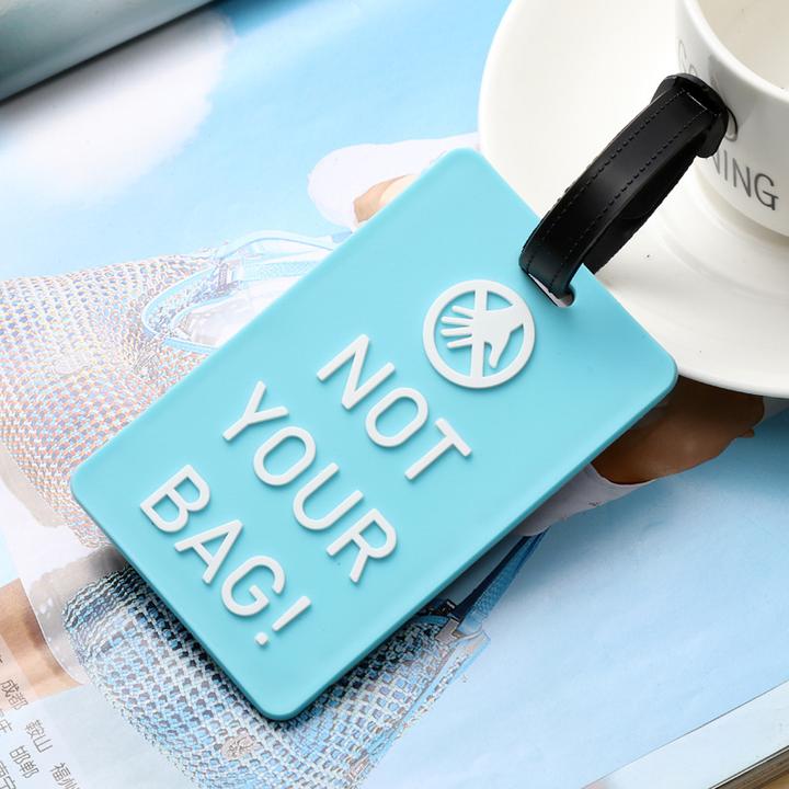 Actual product image Noya Kofferanhänger Gepäck-Etiketten Luggage Tag mit Adressschild - NOT YOUR BAG (4er Set) (Locks & Trailers)